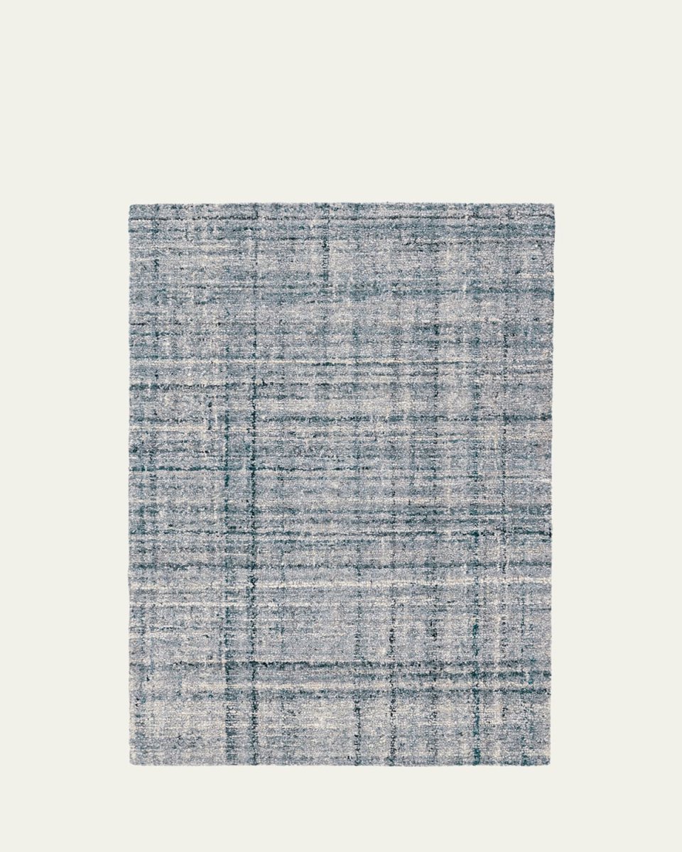 Harris Blue/Ivory Micro-Hooked Rug, 9' x 12'